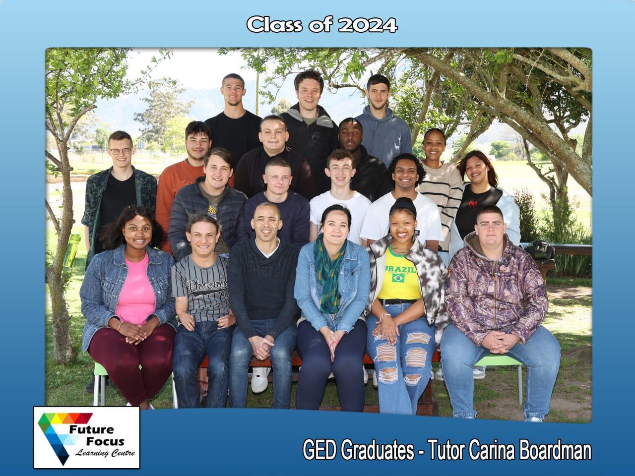 GED Graduates with Tutor Carina Boardman