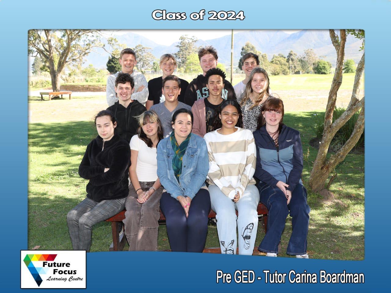 Class of 2024 with Pre GED Tutor Carina Boardman