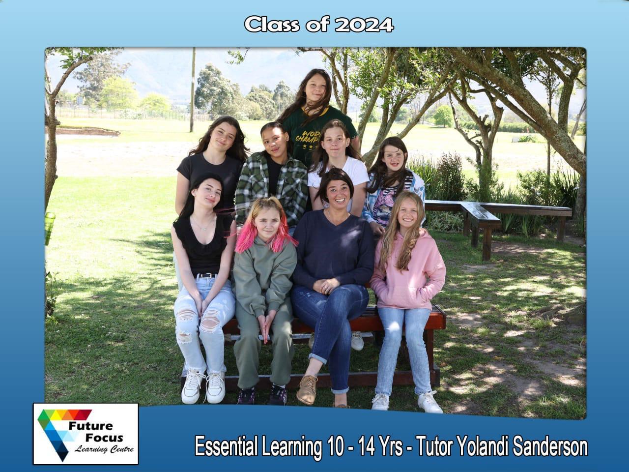 Class of 2024 with Essential Learning 10-14 Yrs Tutor Yolandi Sanderson (Alternative Group)